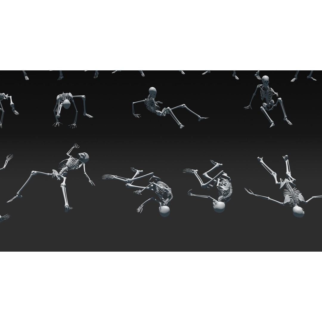 Skeleton 3D Model – Anatomy Pack with 38 Poses, OBJ Format - View 27
