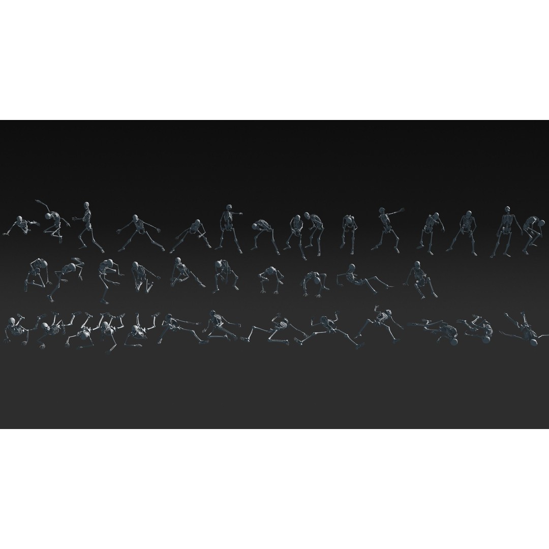 Skeleton 3D Model – Anatomy Pack with 38 Poses, OBJ Format - View 3