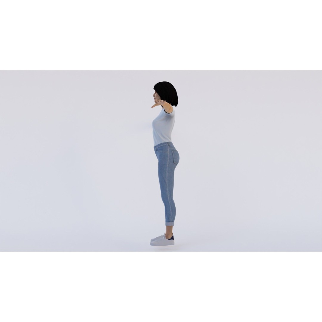 Pack of 7 Rigged Human 3D Models – Low Poly T-Pose Characters, FBX, OBJ - View 10