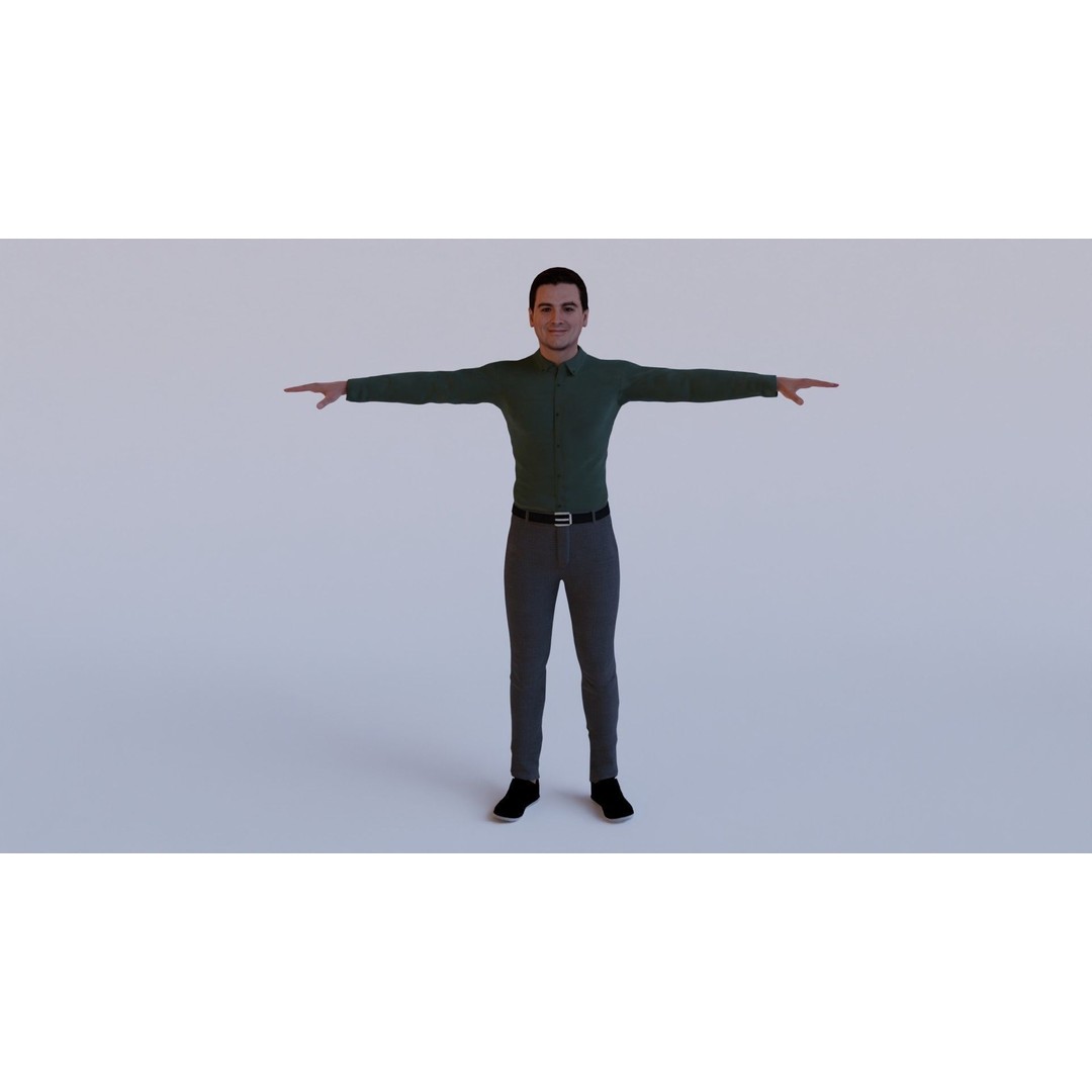Pack of 7 Rigged Human 3D Models – Low Poly T-Pose Characters, FBX, OBJ - View 11
