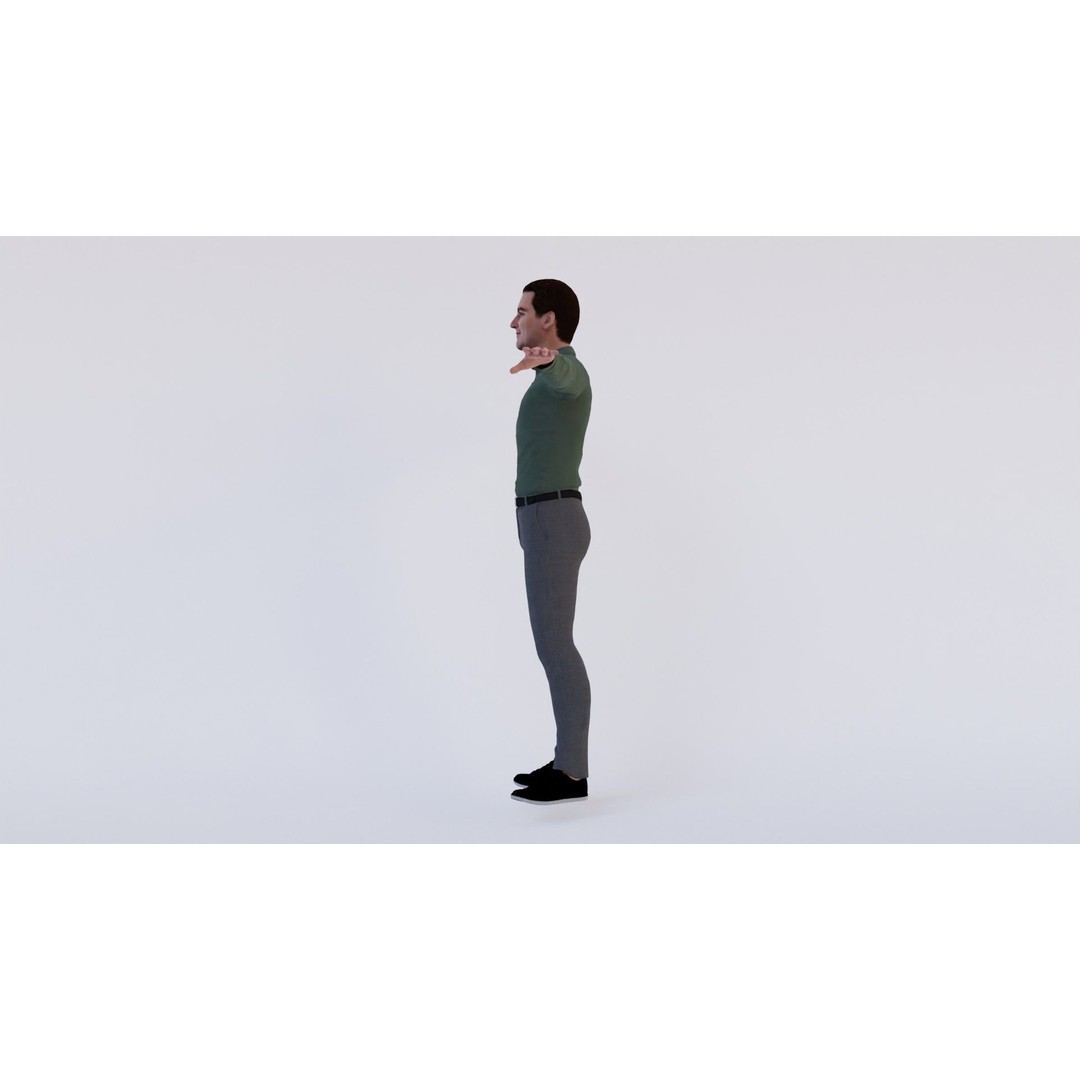 Pack of 7 Rigged Human 3D Models – Low Poly T-Pose Characters, FBX, OBJ - View 12