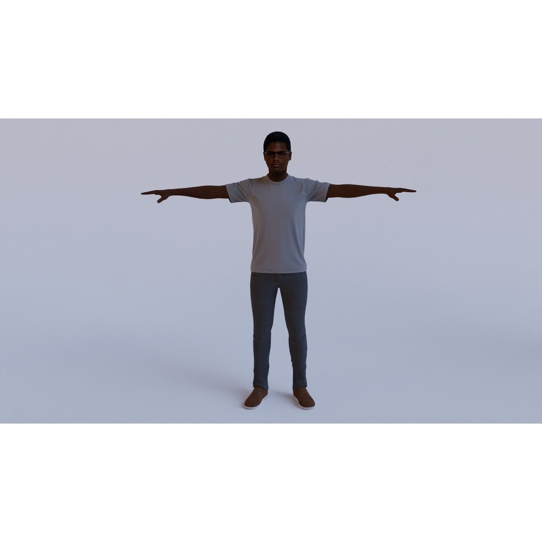 Pack of 7 Rigged Human 3D Models – Low Poly T-Pose Characters, FBX, OBJ - View 13