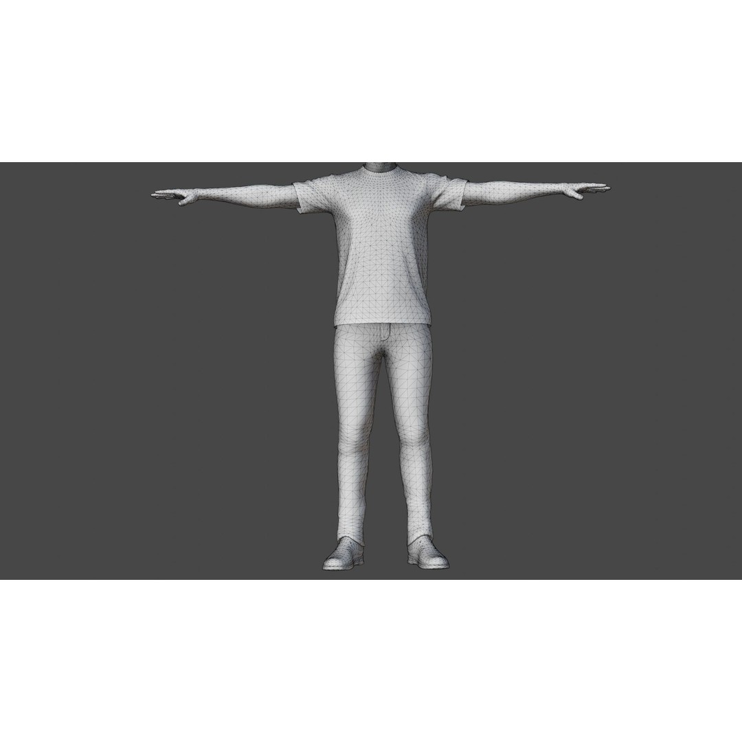 Pack of 7 Rigged Human 3D Models – Low Poly T-Pose Characters, FBX, OBJ - View 17