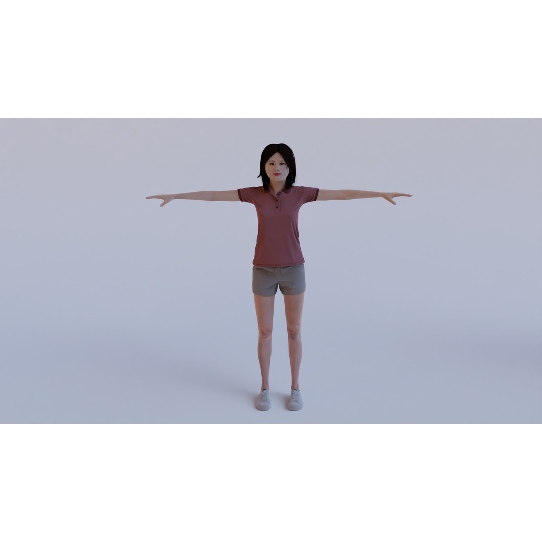 Pack of 7 Rigged Human 3D Models – Low Poly T-Pose Characters, FBX, OBJ - View 5