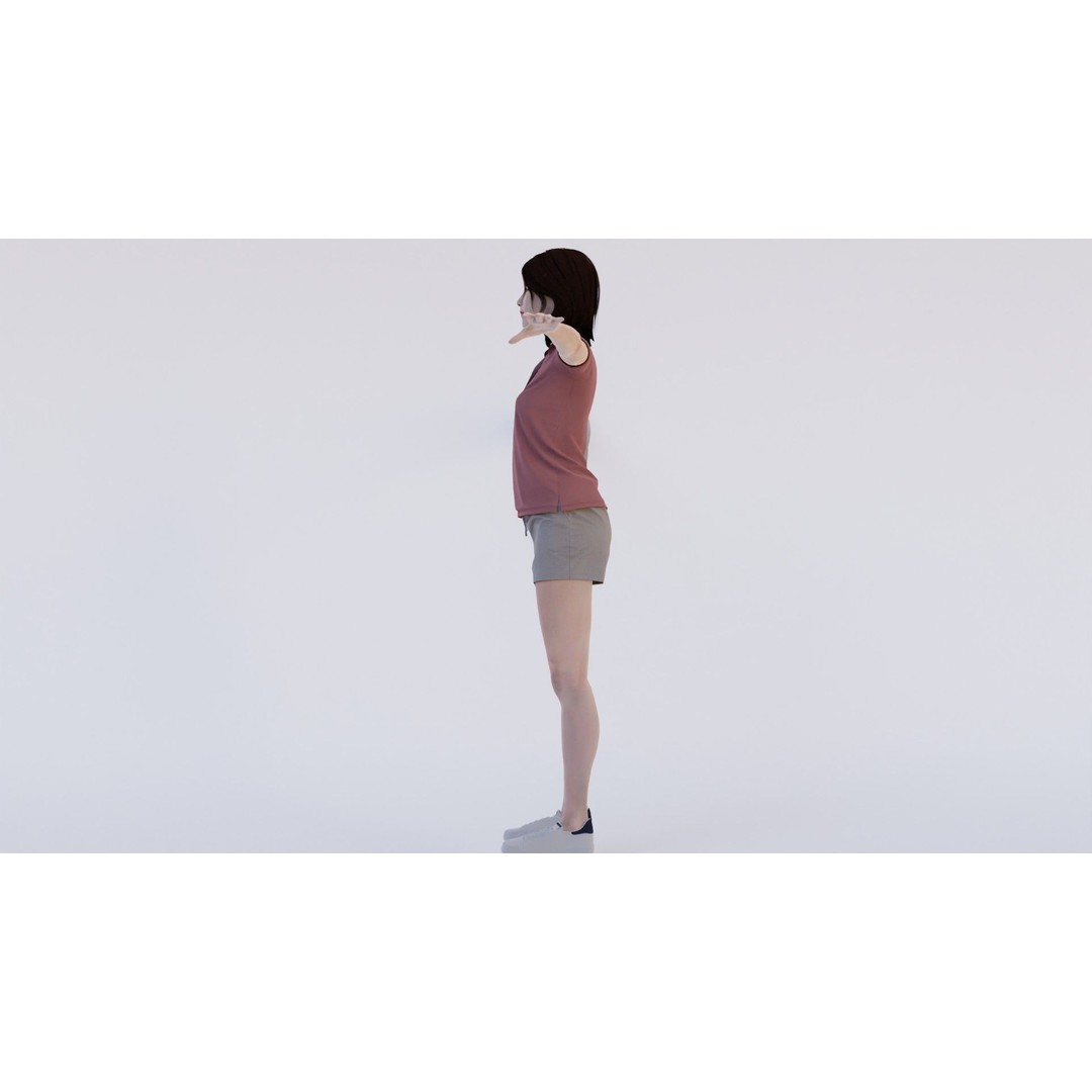 Pack of 7 Rigged Human 3D Models – Low Poly T-Pose Characters, FBX, OBJ - View 6
