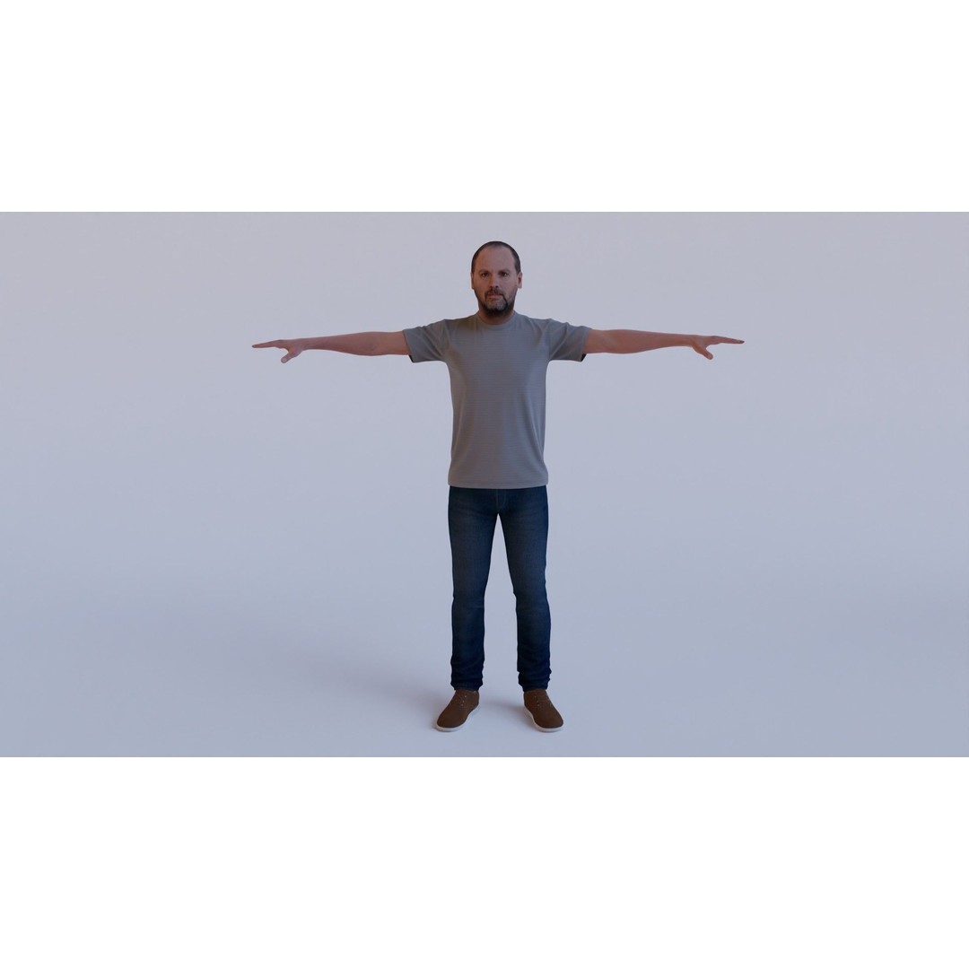 Pack of 7 Rigged Human 3D Models – Low Poly T-Pose Characters, FBX, OBJ - View 7