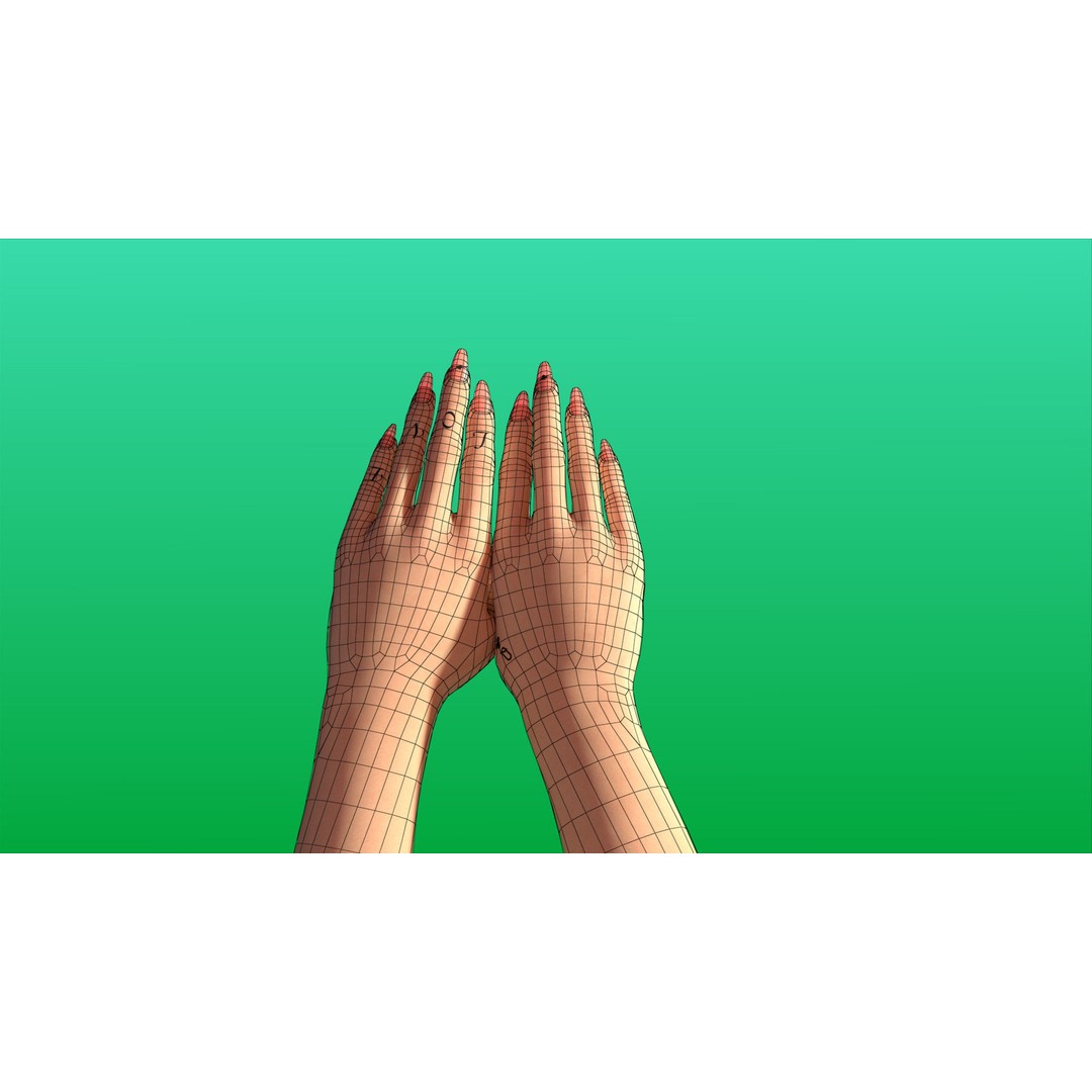Rigged Girl Hand 3D Model – Advanced Low-Poly Character with Tattoo