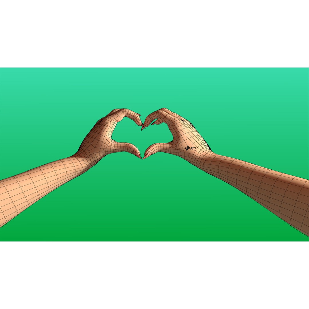 Rigged Girl Hand 3D Model – Advanced Low-Poly Character with Tattoo - View 15