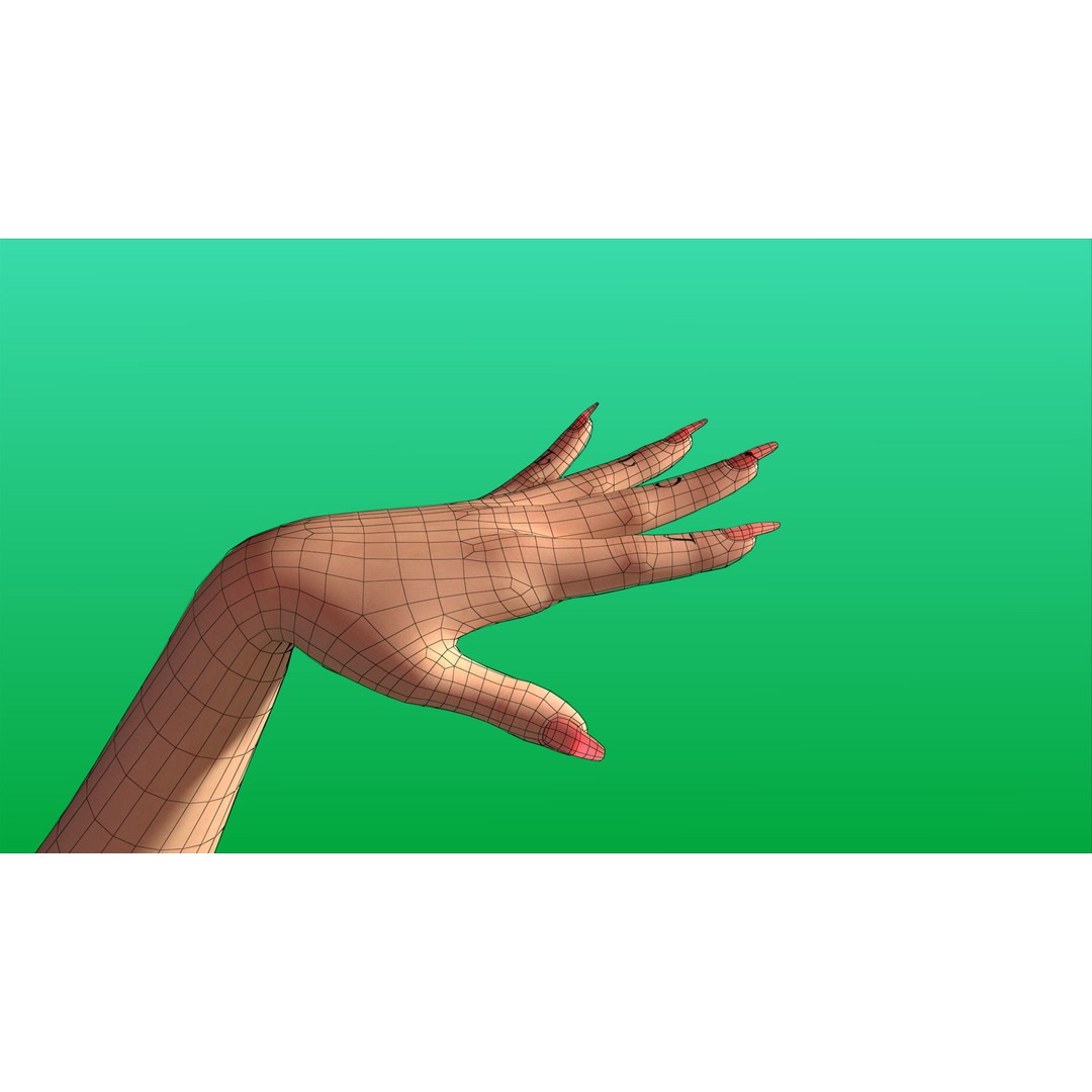 Rigged Girl Hand 3D Model – Advanced Low-Poly Character with Tattoo - View 17