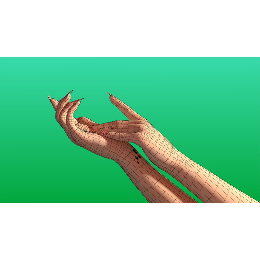 Rigged Girl Hand 3D Model – Advanced Low-Poly Character with Tattoo - View 18