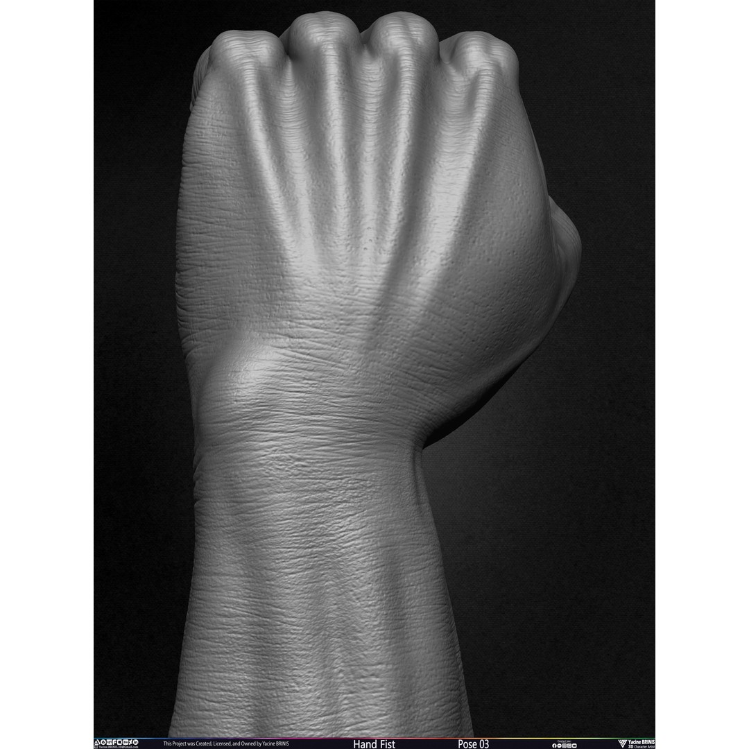 Clenched Fist 3D Model – Low Poly Game-Ready Asset, FBX - View 27