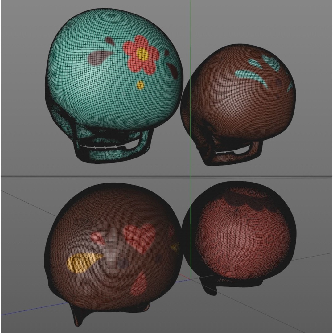 Mexican Sugar Skull 3D Model – Artistic Character Sculpture, PBR Textures - View 6