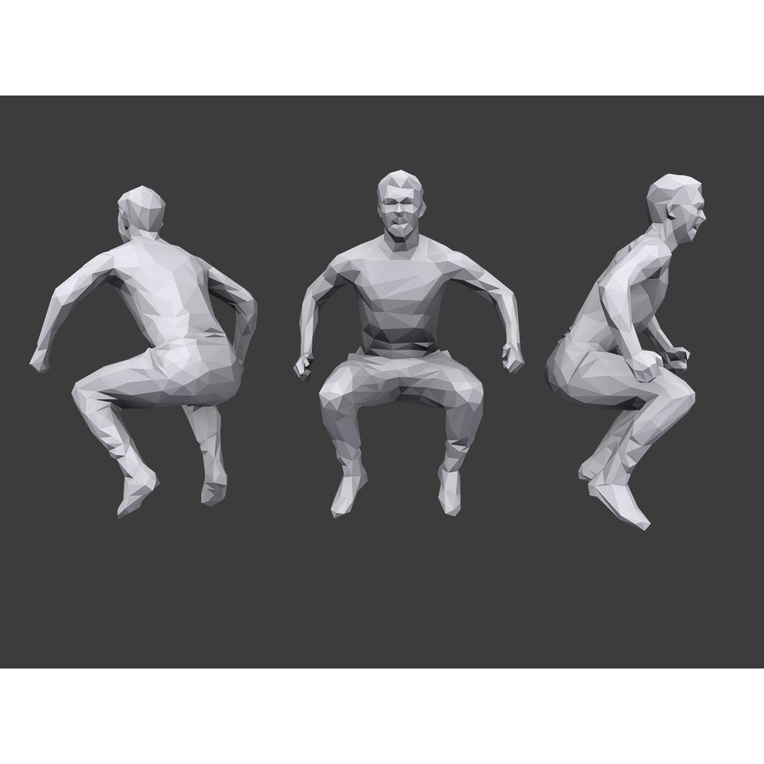 Lowpoly People Fitness Pack 3D Model – Low Poly Character Asset