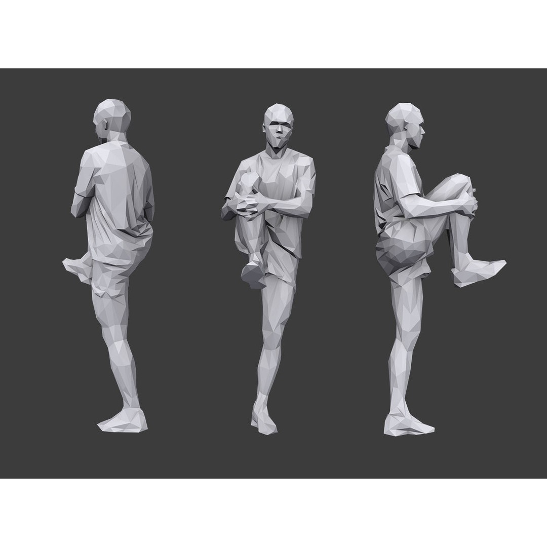 Lowpoly People Fitness Pack 3D Model – Low Poly Character Asset - View 10