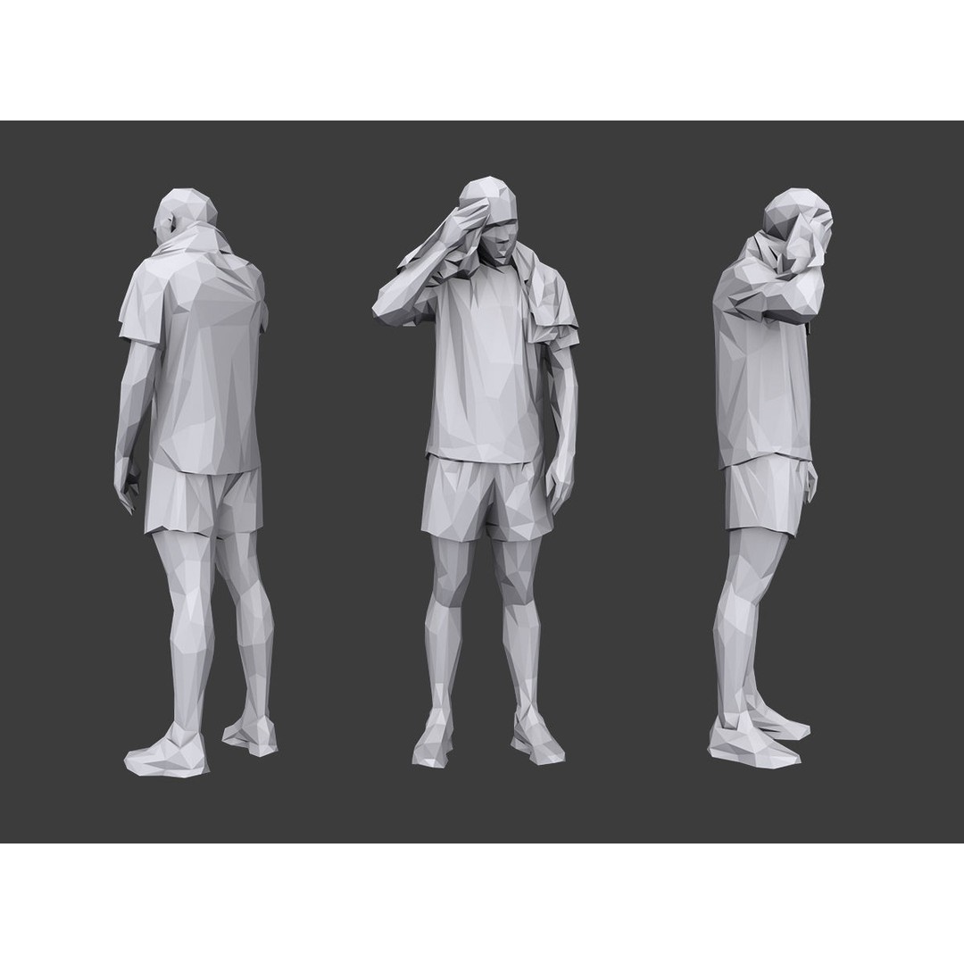 Lowpoly People Fitness Pack 3D Model – Low Poly Character Asset - View 11