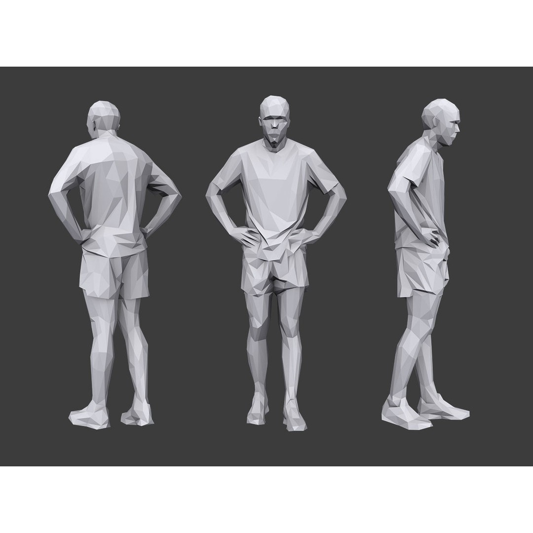 Lowpoly People Fitness Pack 3D Model – Low Poly Character Asset - View 12