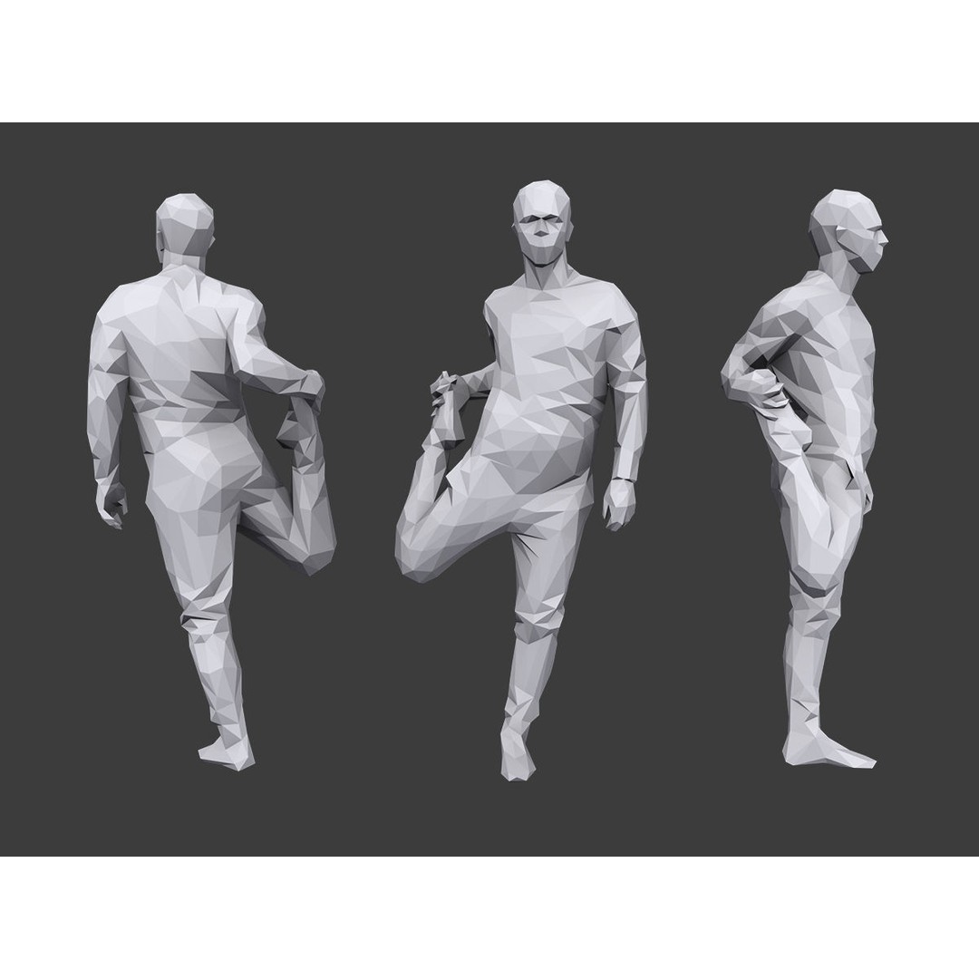 Lowpoly People Fitness Pack 3D Model – Low Poly Character Asset - View 14