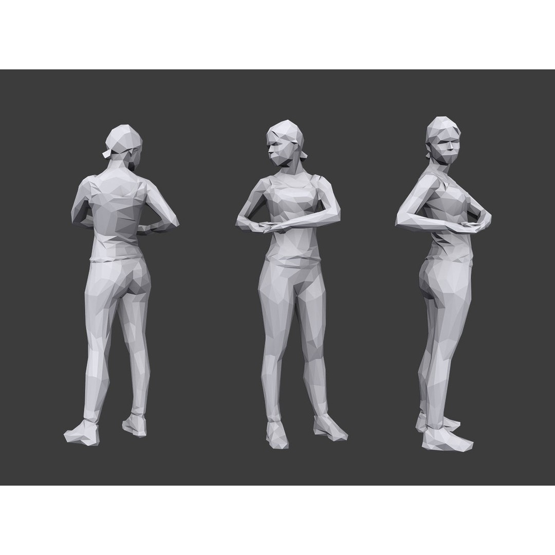 Lowpoly People Fitness Pack 3D Model – Low Poly Character Asset - View 4