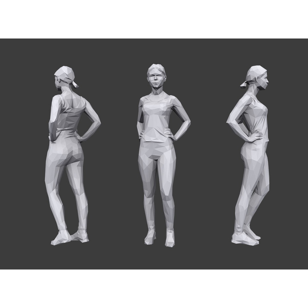 Lowpoly People Fitness Pack 3D Model – Low Poly Character Asset - View 5