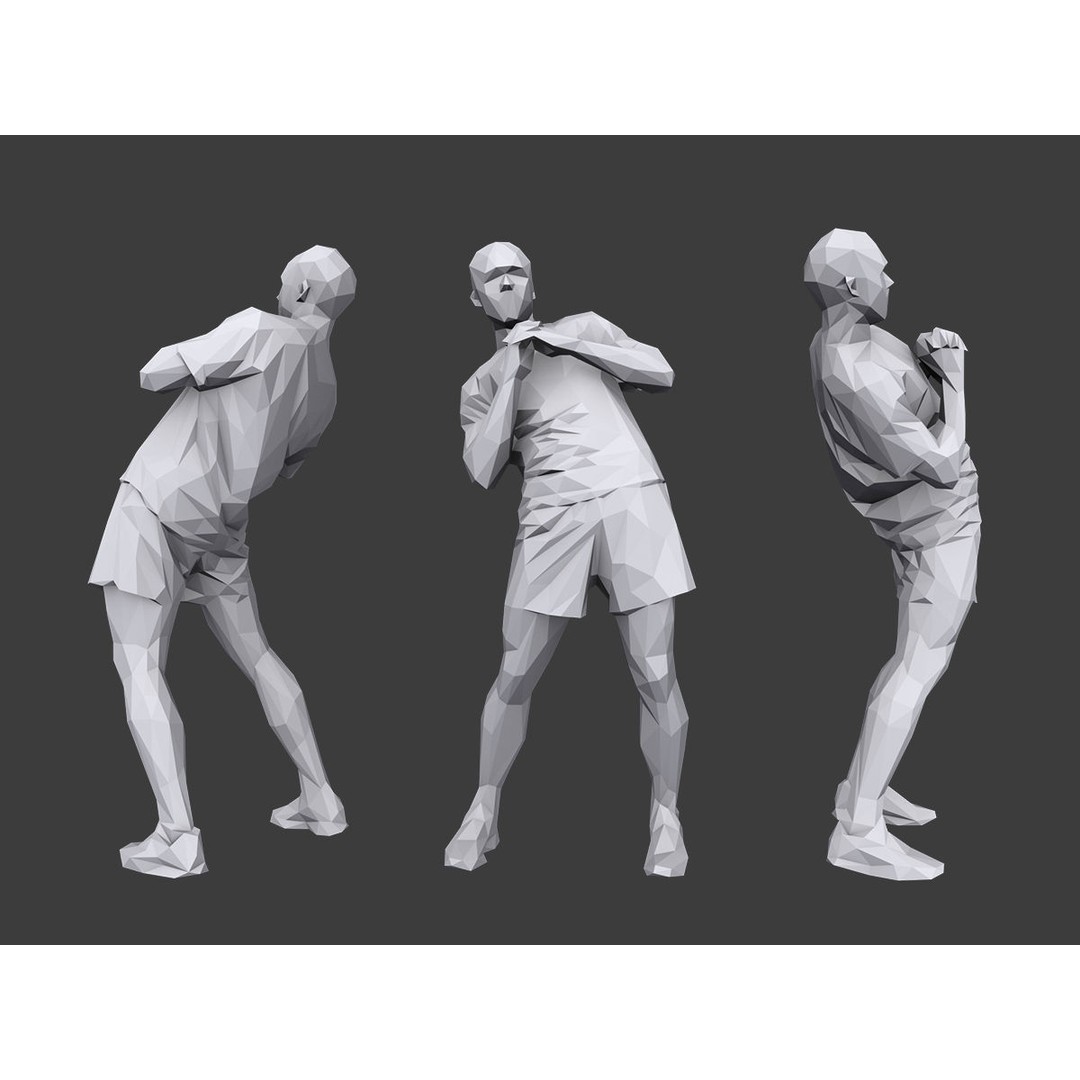 Lowpoly People Fitness Pack 3D Model – Low Poly Character Asset - View 7
