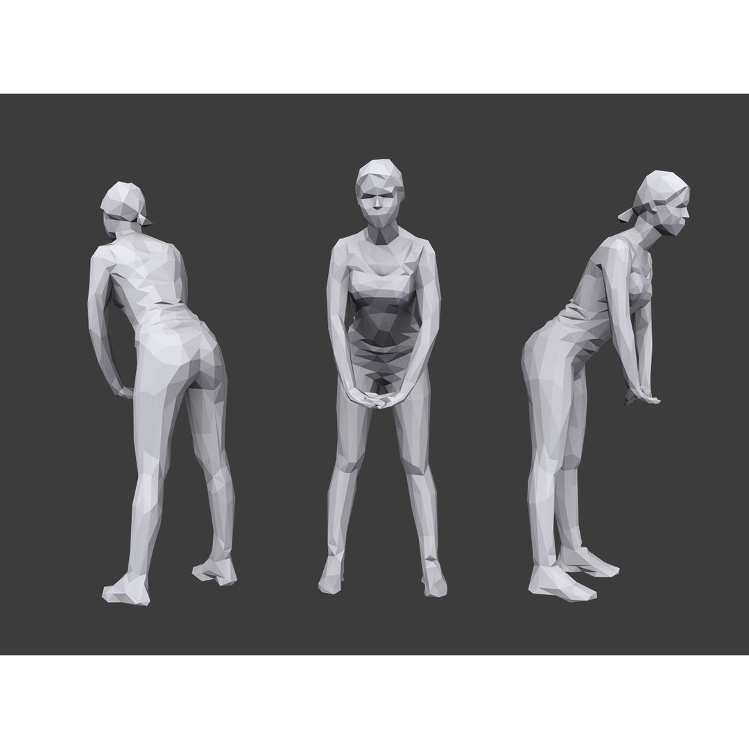 Lowpoly People Fitness Pack 3D Model – Low Poly Character Asset - View 8