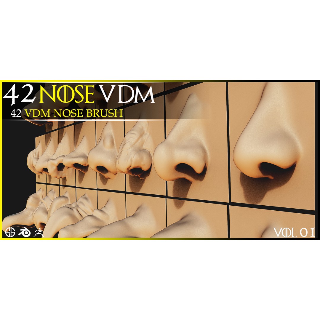 Nose 3D Model – VDM Character Nose Brushes Pack for Blender & ZBrush