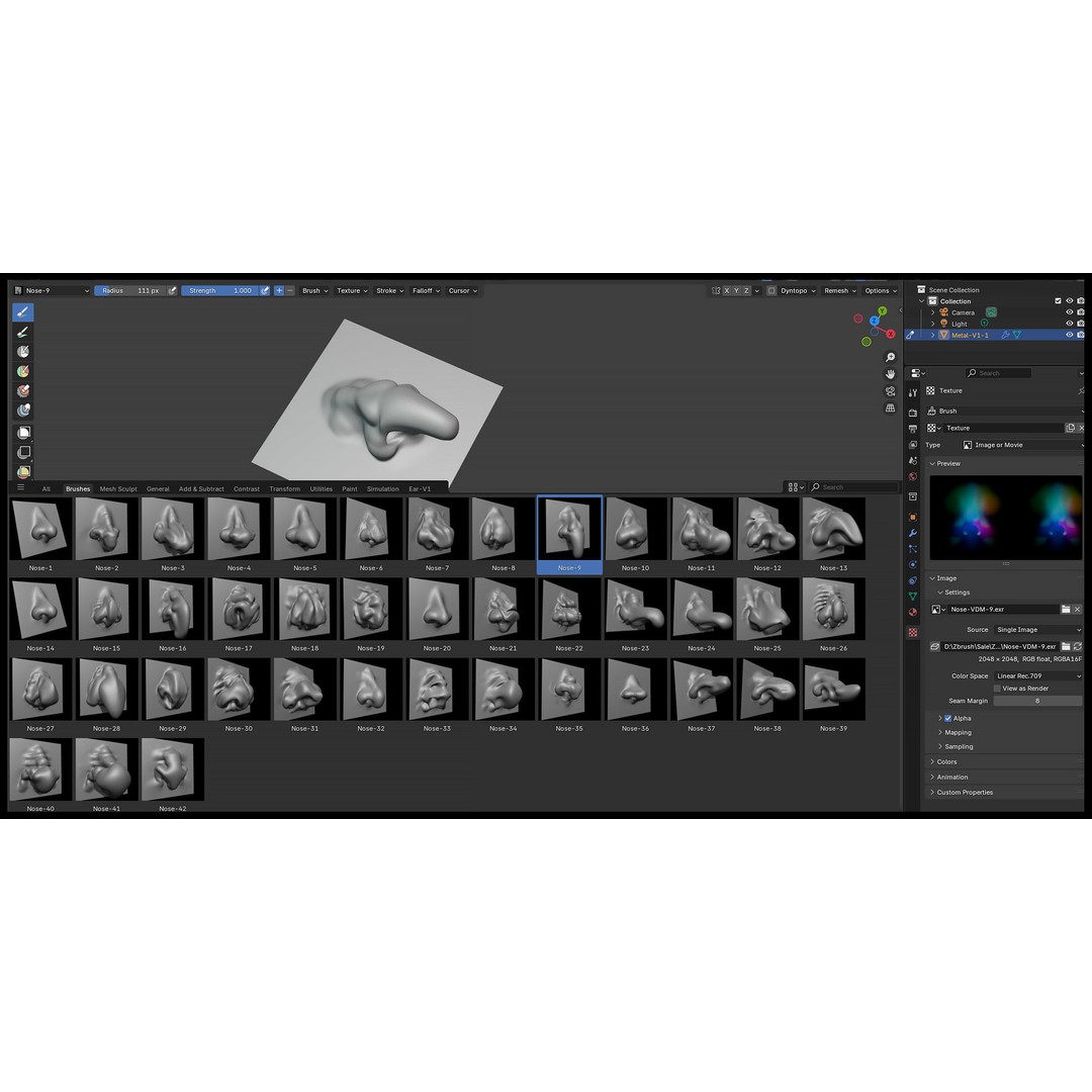 Nose 3D Model – VDM Character Nose Brushes Pack for Blender & ZBrush - View 6