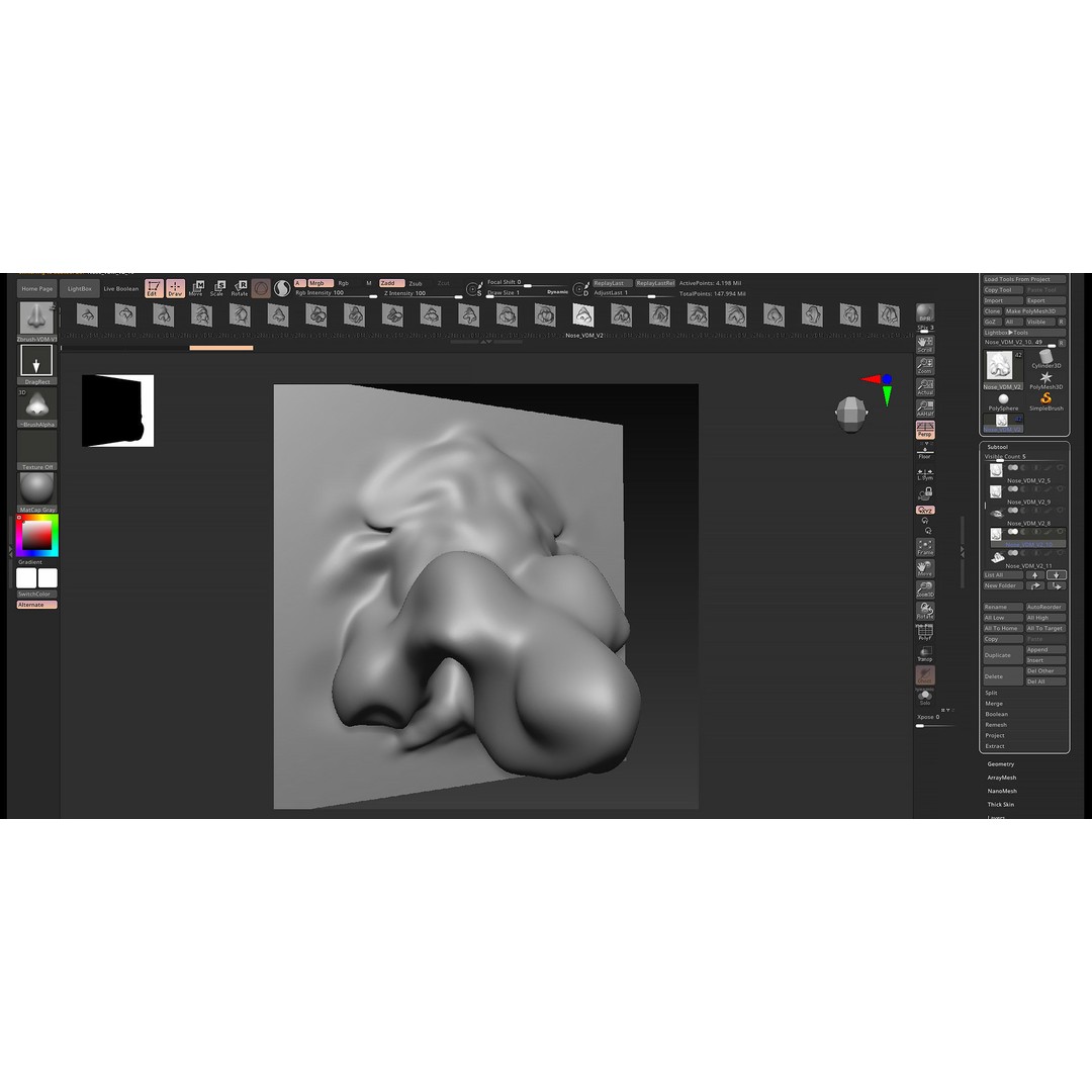 Nose 3D Model – VDM Character Nose Brushes Pack for Blender & ZBrush - View 7