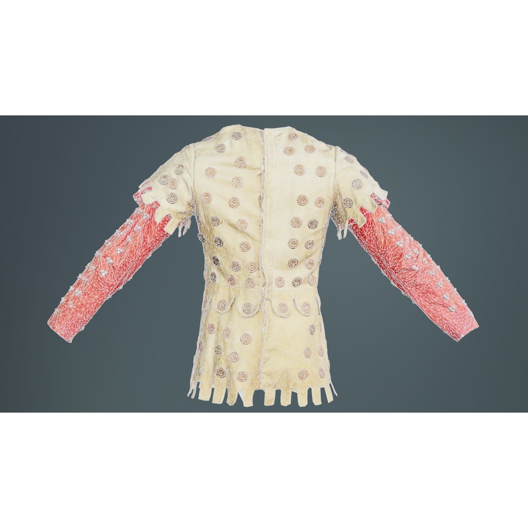 Button Soldier Jacket 3D Model – Low Poly Leather Armor, FBX, Blender - View 12