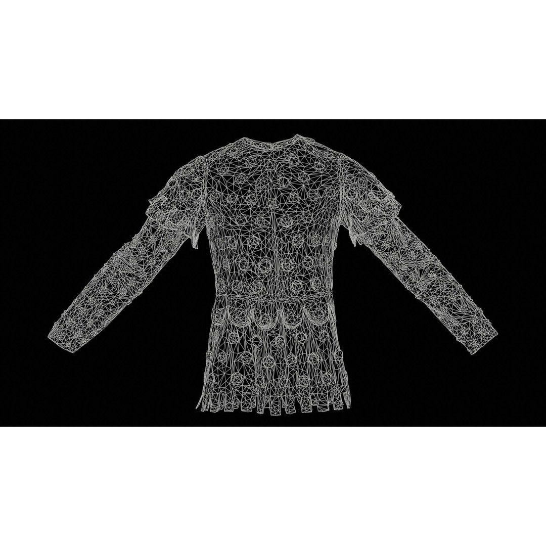 Button Soldier Jacket 3D Model – Low Poly Leather Armor, FBX, Blender - View 13