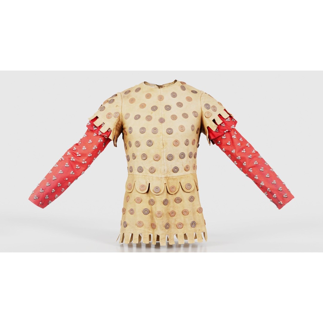 Button Soldier Jacket 3D Model – Low Poly Leather Armor, FBX, Blender - View 17