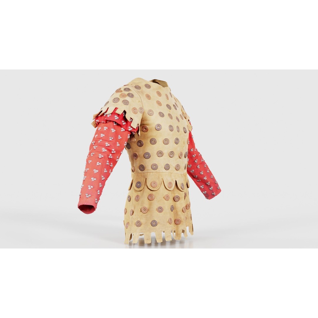 Button Soldier Jacket 3D Model – Low Poly Leather Armor, FBX, Blender - View 19