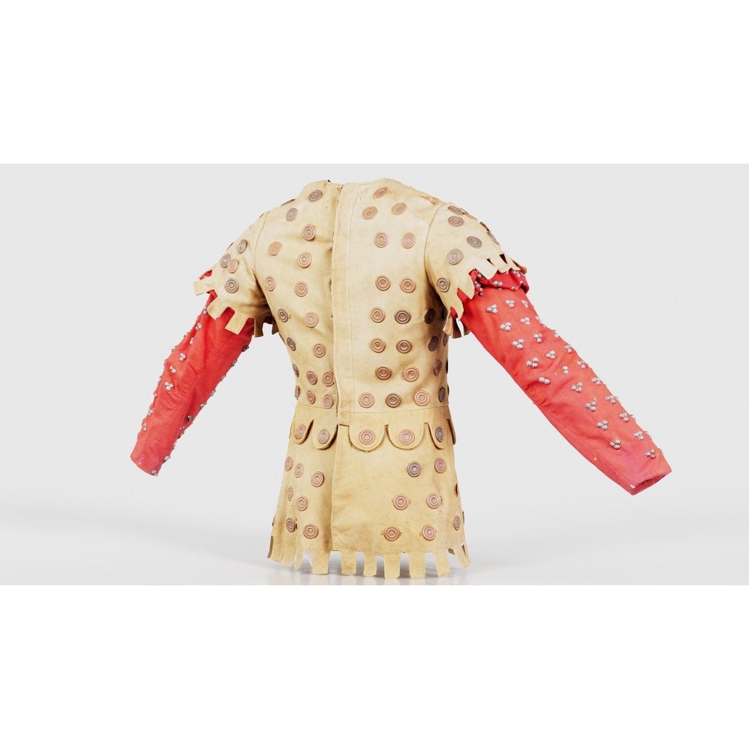 Button Soldier Jacket 3D Model – Low Poly Leather Armor, FBX, Blender - View 22