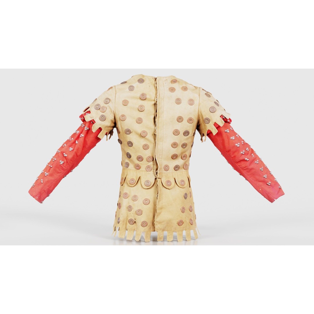 Button Soldier Jacket 3D Model – Low Poly Leather Armor, FBX, Blender - View 23