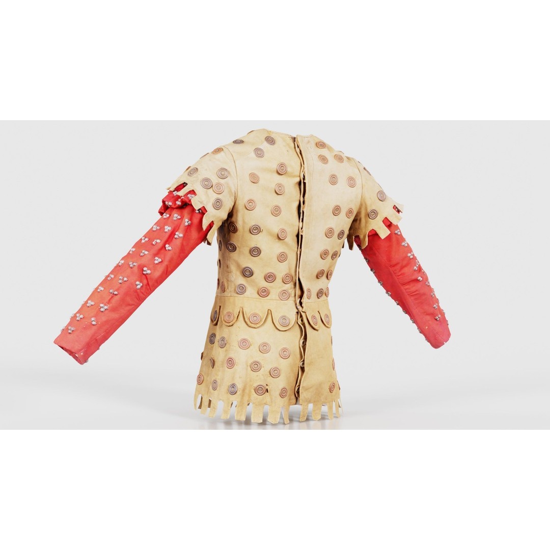 Button Soldier Jacket 3D Model – Low Poly Leather Armor, FBX, Blender - View 24