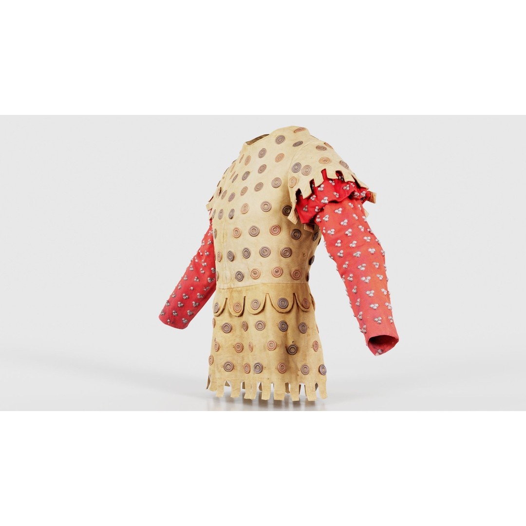Button Soldier Jacket 3D Model – Low Poly Leather Armor, FBX, Blender - View 27