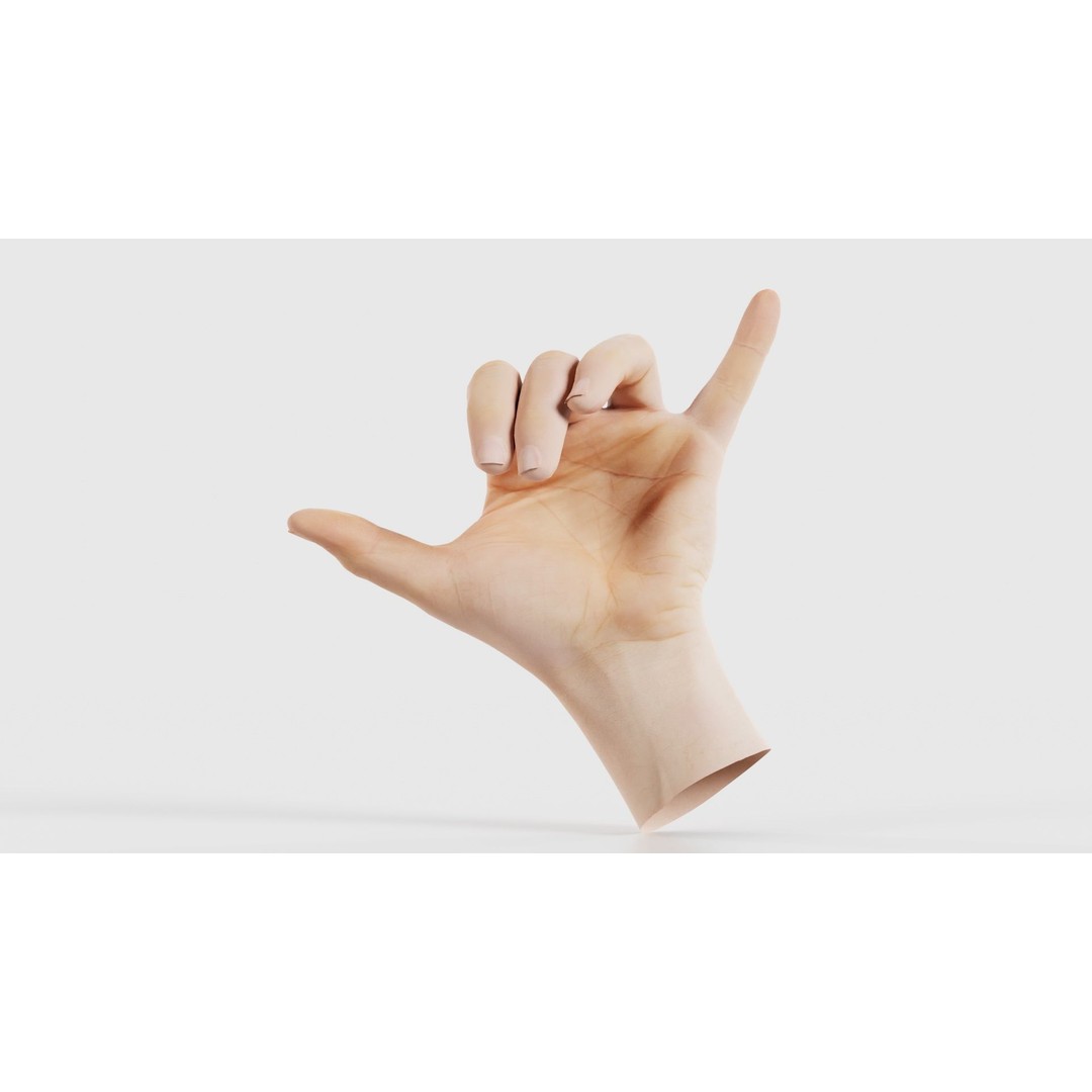 Male Hand 3D Model – Low Poly Photogrammetry Asset, FBX, Blender