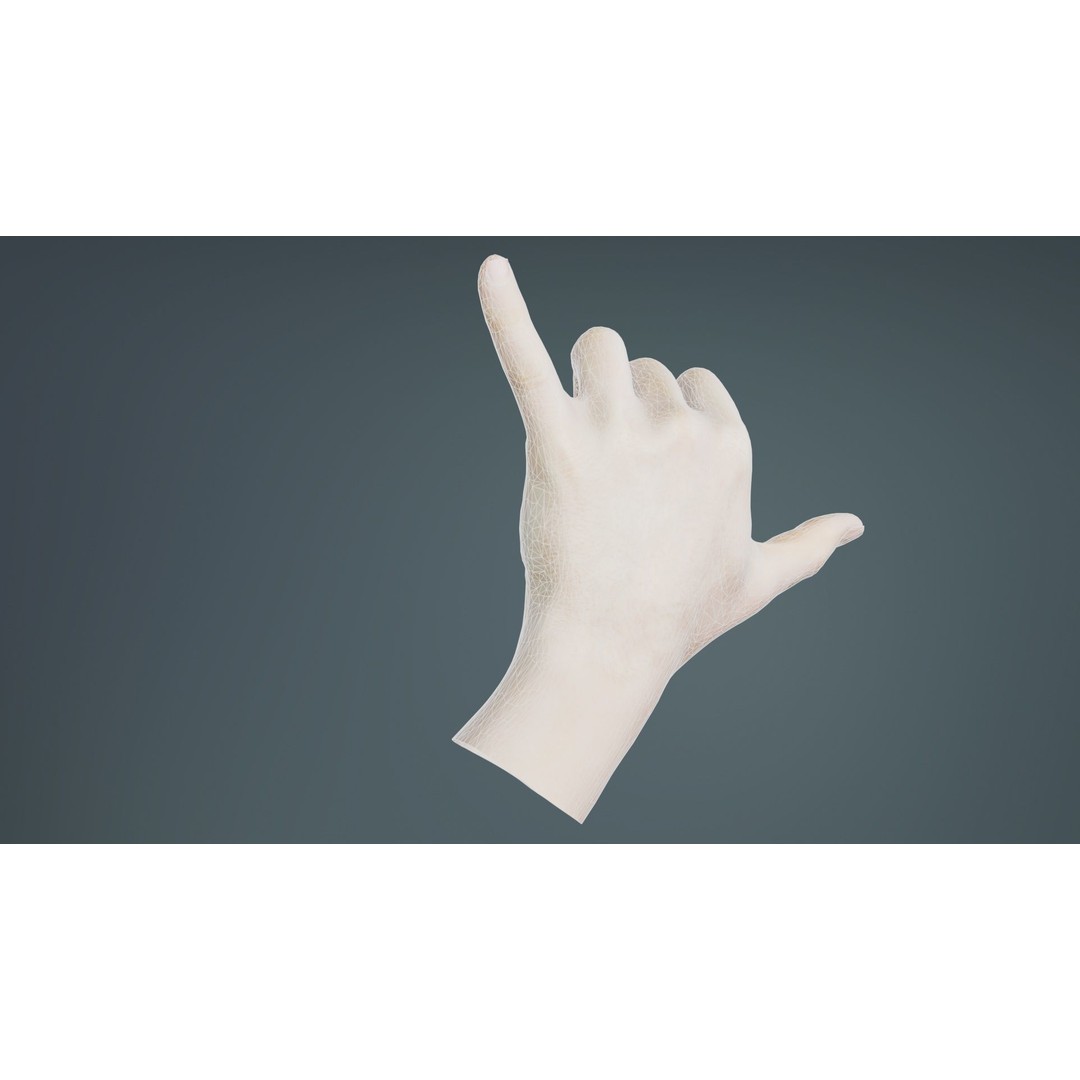 Male Hand 3D Model – Low Poly Photogrammetry Asset, FBX, Blender - View 12