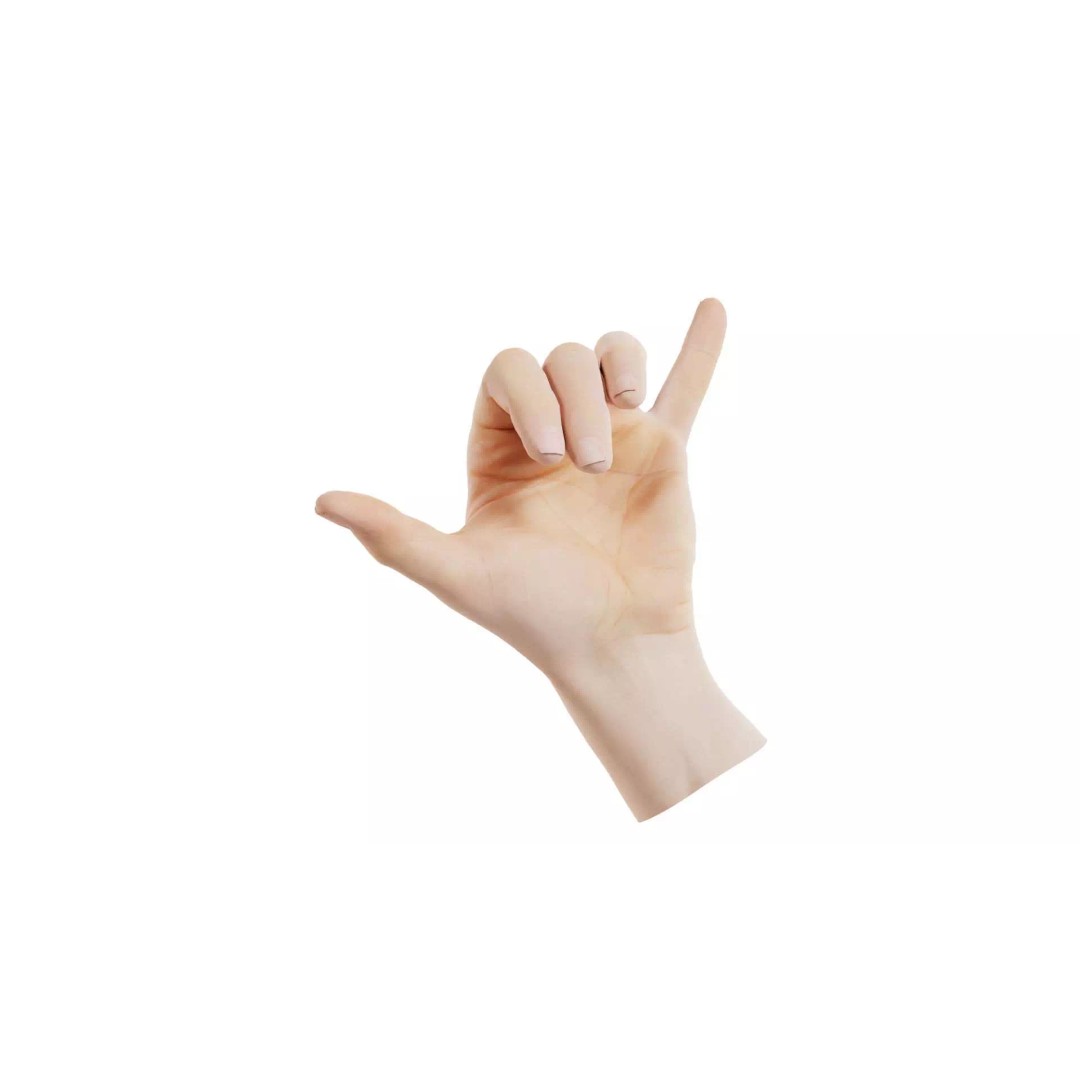 Male Hand 3D Model – Low Poly Photogrammetry Asset, FBX, Blender - View 2