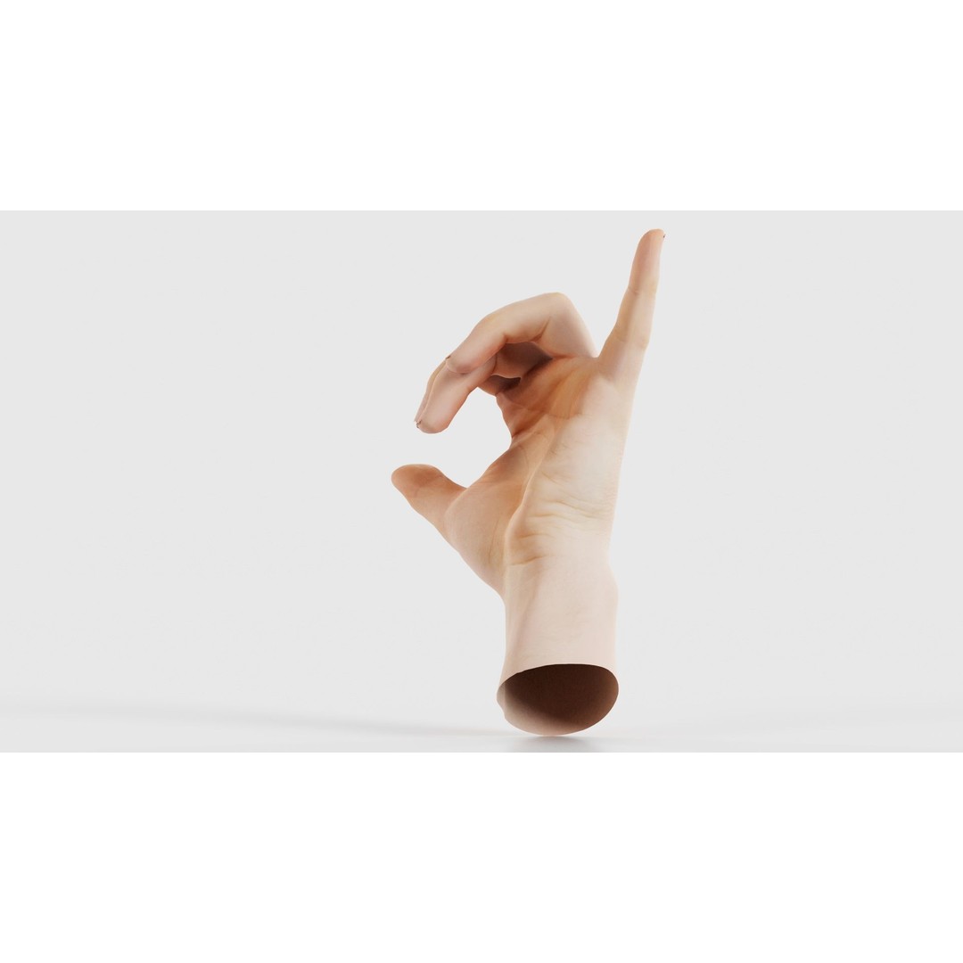 Male Hand 3D Model – Low Poly Photogrammetry Asset, FBX, Blender - View 26
