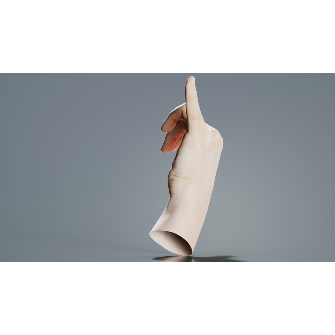 Male Hand 3D Model – Low Poly Photogrammetry Asset, FBX, Blender - View 5