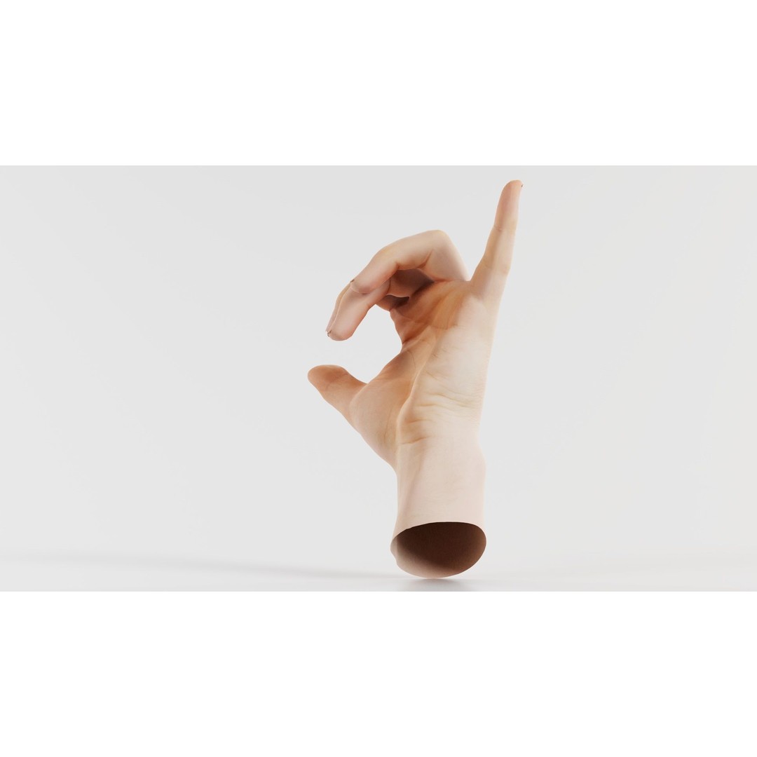 Male Hand 3D Model – Low Poly Photogrammetry Asset, FBX, Blender - View 6