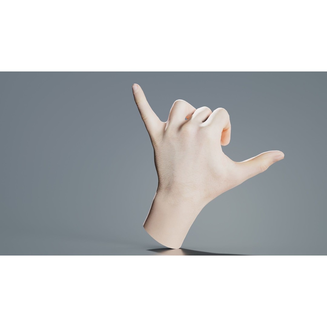Male Hand 3D Model – Low Poly Photogrammetry Asset, FBX, Blender - View 7