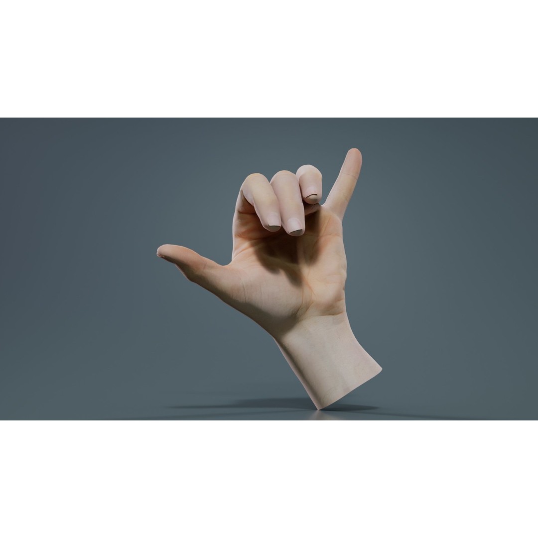 Male Hand 3D Model – Low Poly Photogrammetry Asset, FBX, Blender - View 9