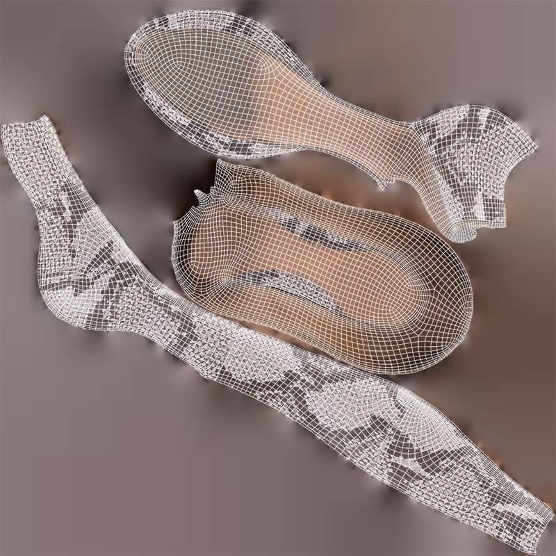 Snakeskin Pumps 3D Model – Low Poly Footwear, FBX, PBR Textures - View 16