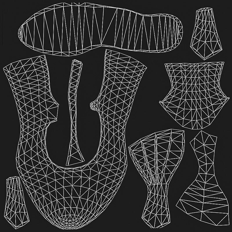 Leather Women's Shoes 3D Model – Vintage Low-Poly PBR Footwear