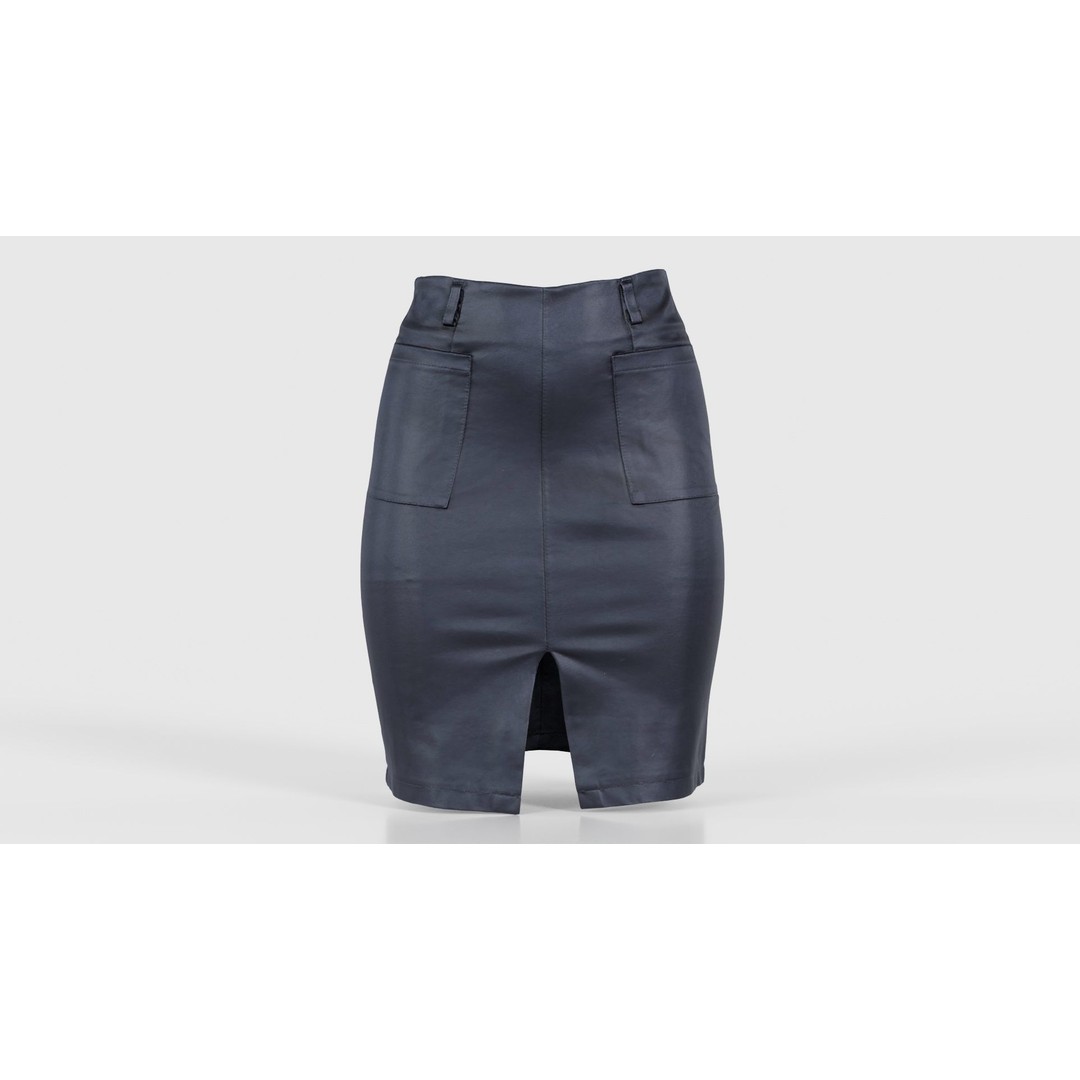 Leather Pocket Pencil Skirt 3D Model – Low Poly Game Asset, FBX, Blender - View 17