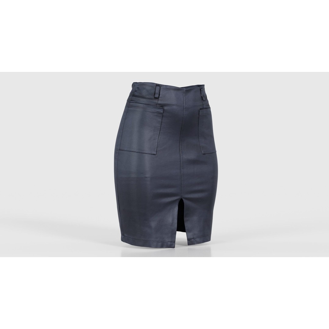 Leather Pocket Pencil Skirt 3D Model – Low Poly Game Asset, FBX, Blender - View 18