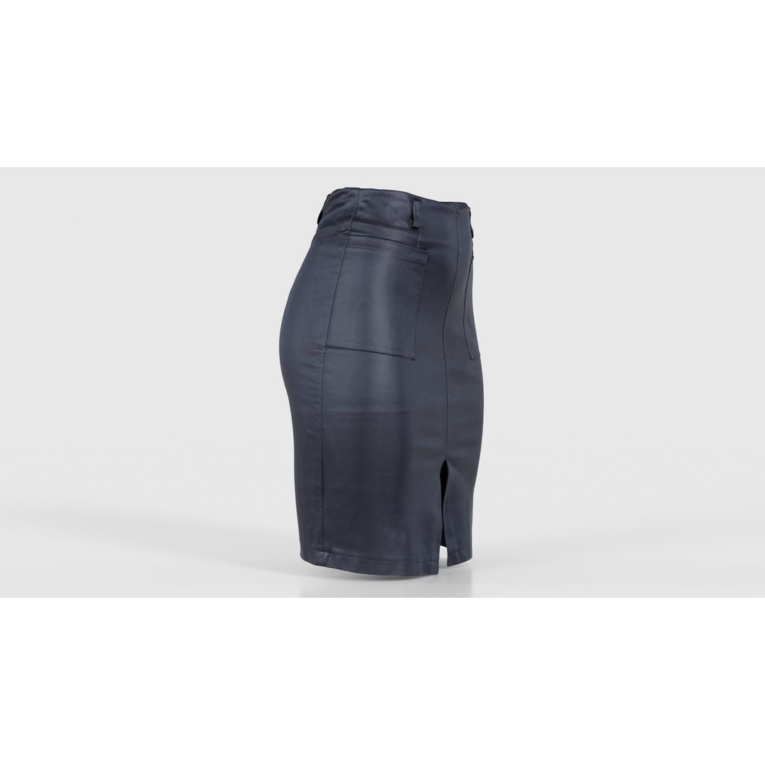 Leather Pocket Pencil Skirt 3D Model – Low Poly Game Asset, FBX, Blender - View 19