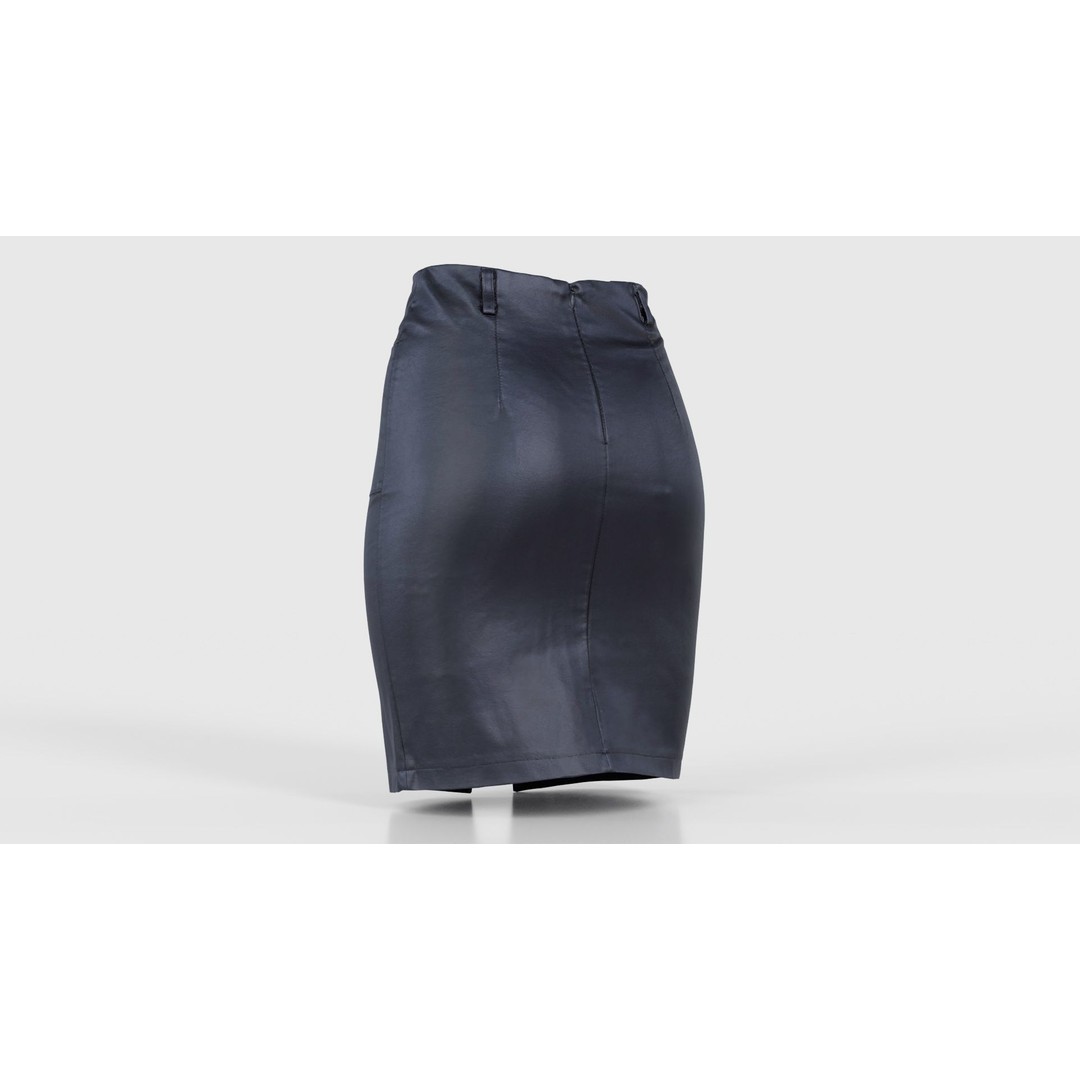 Leather Pocket Pencil Skirt 3D Model – Low Poly Game Asset, FBX, Blender - View 24